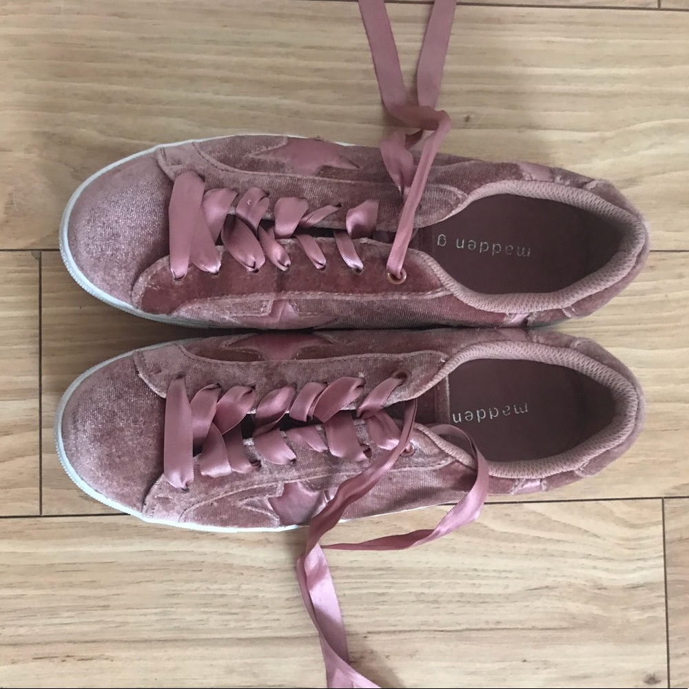 Blush Velvet Steve Madden Sneakers